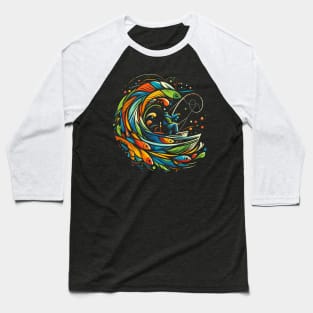 Fisherman Abstract Baseball T-Shirt